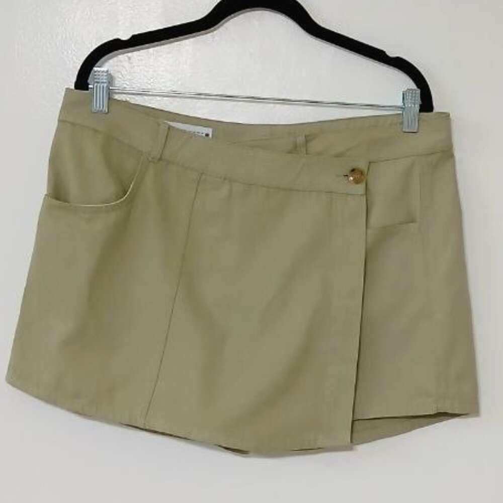 Zara Beige Cotton-Linen Skort, Size XL